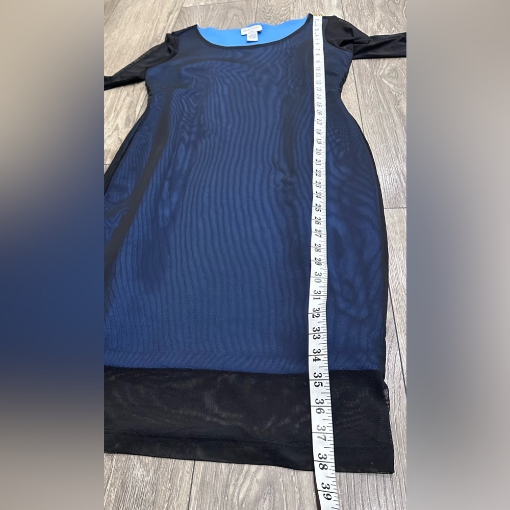👗 Carmen Marc Valvo Black & Blue Sheath Dress - Size M 🌟 - Picture 6 of 12